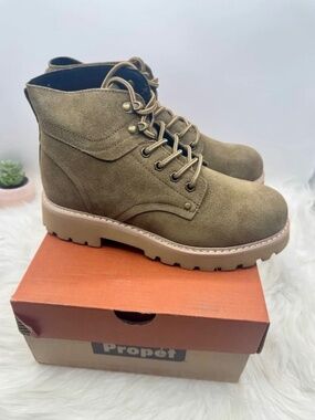 Propet Dakota Olive Suede Lace-Up Ankle Boots Women’s Size 6.5 Wid